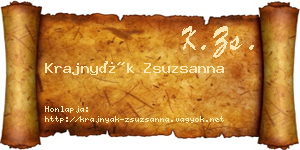 Krajnyák Zsuzsanna névjegykártya